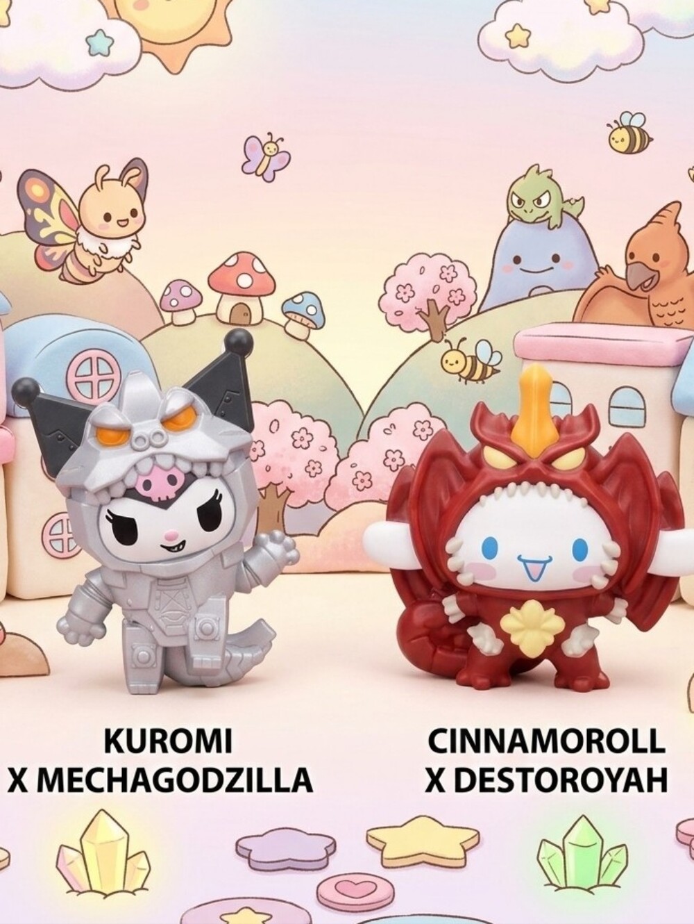 Set: Kuromi x Mechagodzilla (#5) & Cinnamoroll x Destoroyah (#6) Sanrio Godzilla